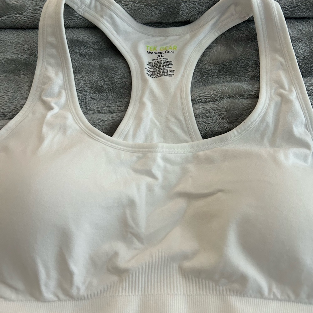 Two Tek  Gear Women's Classic White Sports Bra - Picture 2 of 4